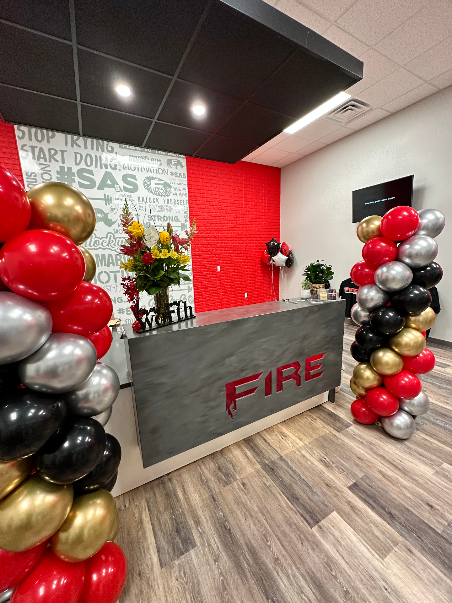 FIRE Fitness Camp front desk and welcome area where first impressions are made